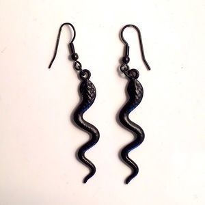 Black Snake Earrings. Never Worn.